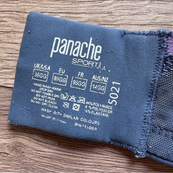 Panache Gray High Impact Active Sports Bra 36GG - Picture 5 of 6